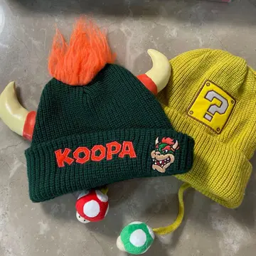 USJ 니트 모자 쿠파 물음표 블록 비니