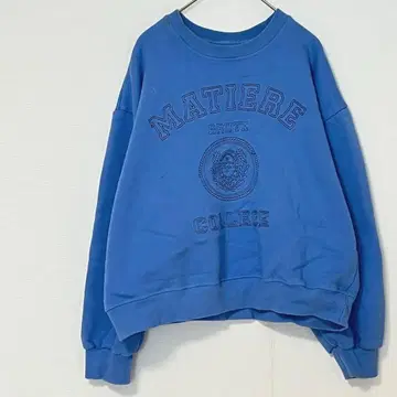 MICELLE 속기모 맨투맨 [ M ] 칼리지 로고 트레이닝복 코튼 혼방