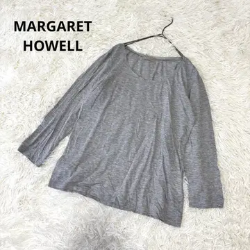 마가렛호웰 코튼 7부 소매 티셔츠 그레이