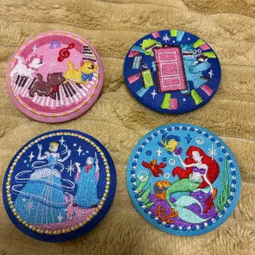 디즈니 자수 캔뱃지 아리엘 신데렐라