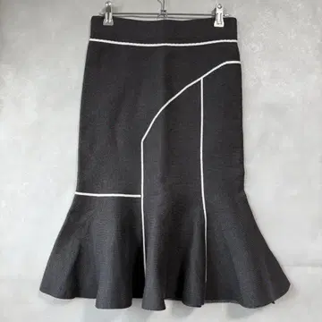 머메이드 플레어 F 니트 스커트 타이트 그레이 무릎 기장