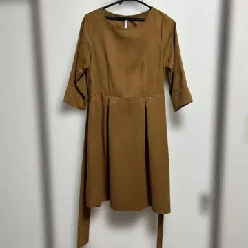 브라운 A라인 원피스