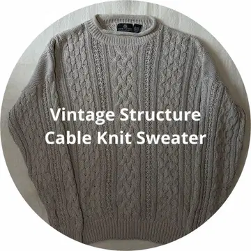 Vintage Structure Cable Knit Sweater