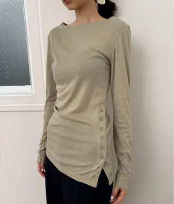 t셔츠 사이드 버튼 플라이 상의