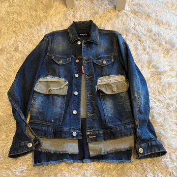 디스퀘어드 데미지 데님 자켓