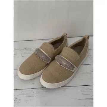 세련된 베이지 슬립온 패브릭 메쉬 밴딩/23cm