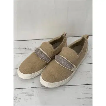 세련된 베이지 슬립온 패브릭 메쉬 밴딩/23cm