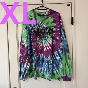 XL 사이즈 WANIMA 보이다운 롱티 긴팔 티셔츠 타이 다이