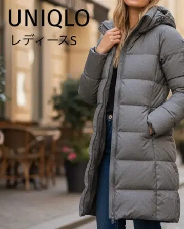 유니클로 심리스 다운 파카 코트 여성용 S 사이즈