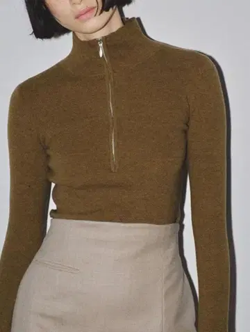 투데이풀 TODAYFUL 하프집 립 니트