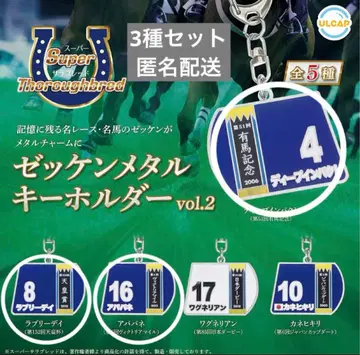 슈퍼 서러브레드 시리즈 넘버 메탈 키링 vol.2 3종
