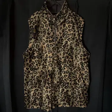 90s 레오파드 무늬 벨로아 집업 베스트
