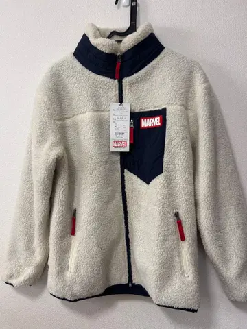 택 포함 새상품 남성용 MARVEL 플리스 자켓 L 사이즈 아이보리 계열