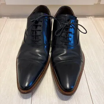 새상품급 platinum COMME CA 천연 가죽 블랙 드레스 슈즈