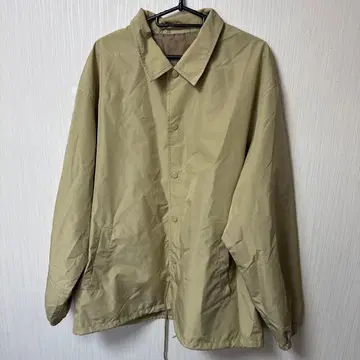 베이지 나일론 자켓 버튼식