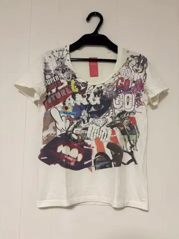 NOZOMI ISHIGURO 그래픽 프린트 화이트 T셔츠