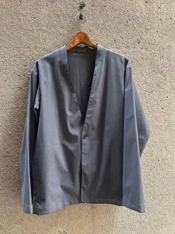 GREEN LABEL RELAXING V넥 원버튼 노카라 자켓