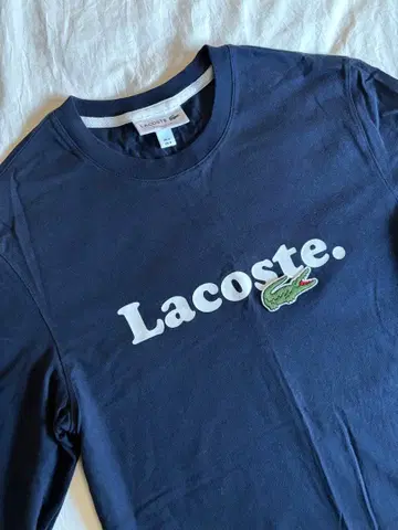 [ LACOSTE ] 네이비 긴팔 티셔츠 레귤러 핏 심플/S