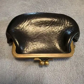 N25 블랙 가죽 가마구치 지갑 S 사이즈