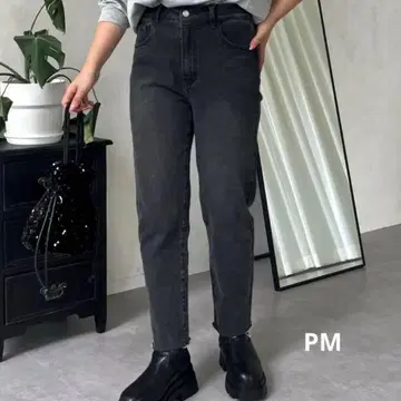 prose verse 스트레치 테이퍼드 데님 PM 블랙