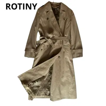 로티니 트렌치코트 퍼 라이너 포함 롱 기장 (L 상당) 고급 베이지