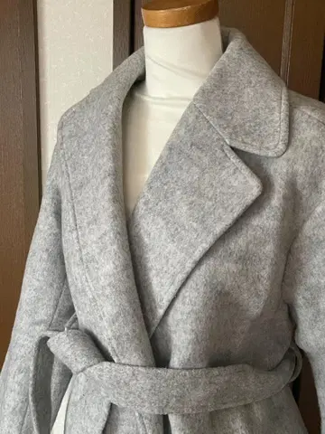 Mila Owen 새상품급 울 롱 테일러드 코트 그레이 벨트 포함