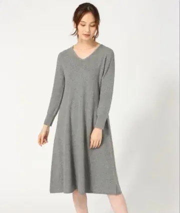 GLOBAL WORK 글로벌 워크 그레이 니트 원피스