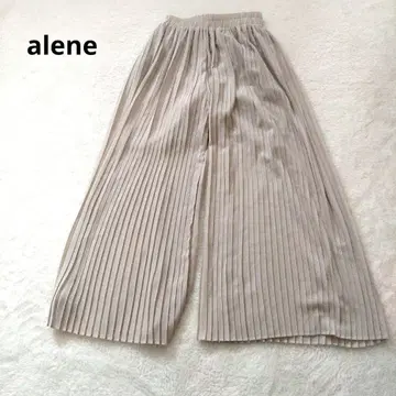 alene 와이드 팬츠 플리츠 베이지 허리밴딩 F