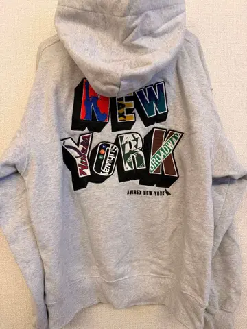 AVIREX NEWYORK 그레이 후드티 M