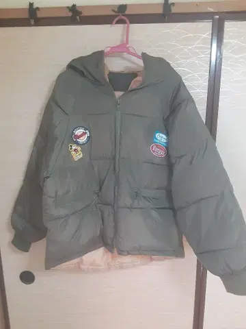 여성용 다운 자켓 풀 집업 카키