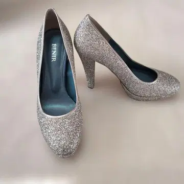 [ 베니르 ] BENIR 웨딩 신발 35 22.5 정도 글리터 실버