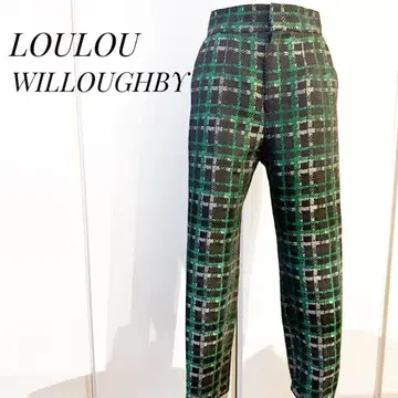 룰루 윌비 체크 무늬 테이퍼드 팬츠 사이즈 2 알아바일