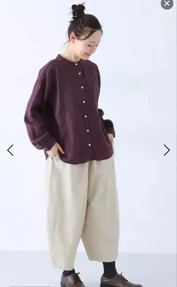 미사용 새상품 SUN VALLEY 코튼 도비 크로스 와이드 코쿤 팬츠