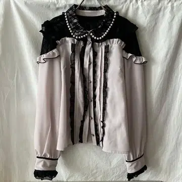 리즈리사 LIZ LISA 프릴 레이스 오프숄더 블라우스 지뢰계