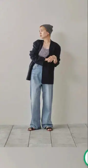 TODAYFUL 와이드 레그 데님 팬츠 라이트 블루