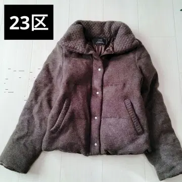 23구 니트 절개 울 숏 다운 자켓 M