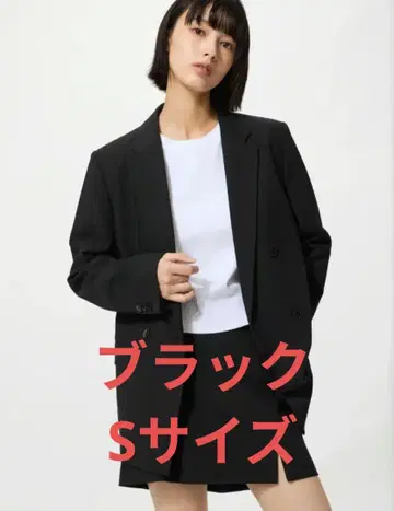 미사용 유니클로 더블 자켓 S 사이즈 블랙