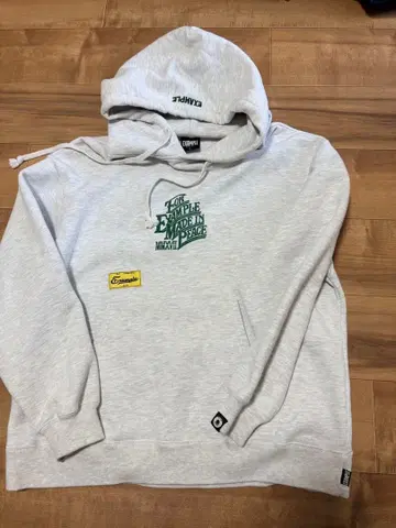 EXAMPLE 후드티 XL 그레이 빅 로고 백 프린트