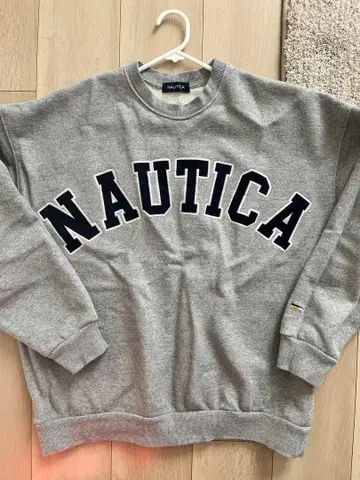 NAUTICA 그레이 로고 맨투맨