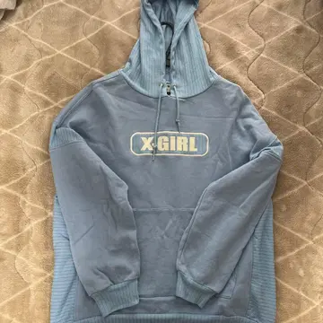 X-girl CONTRAST FABRIC SWEAT HOODIE 후드티