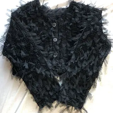 mystic 튤 리본 가디건