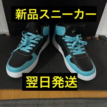 하이컷 스니커즈 블랙/아쿠아