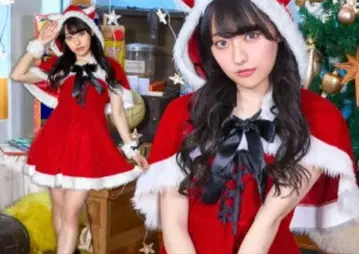 산타 코스프레 고양이 귀