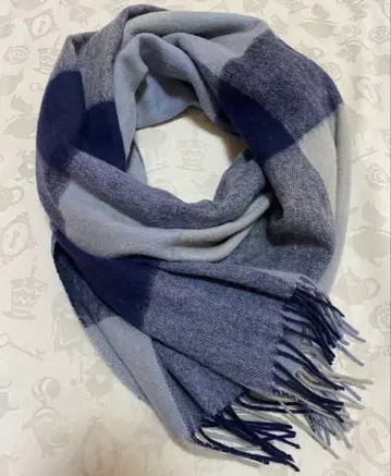 중고 대형 스톨 체크 헤링본 스픽 앤 스팬