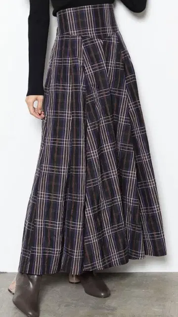 mercuryduo 코르셋 체크 플레어 스커트