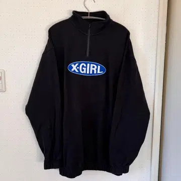 X-GIRL 블랙 집업 맨투맨