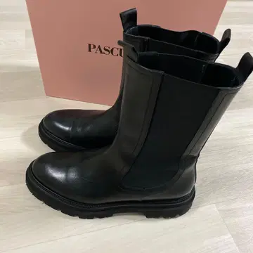 컨디션 최상 파스크치 IENA 별주 이탈리아 가죽 첼시 부츠 39 통굽