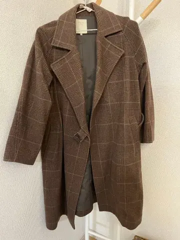 B:MING by BEAMS 체크 무늬 타이 로켄 코트