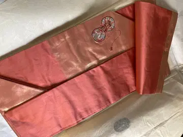 나고야 오비 타카시마 직물 니시진 사지겐 금박 순수 실크