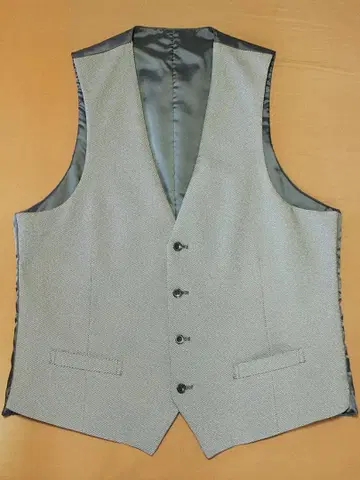 따뜻한 충전솜 정장용 베스트 (AB6 사이즈) 극소 도트 무늬